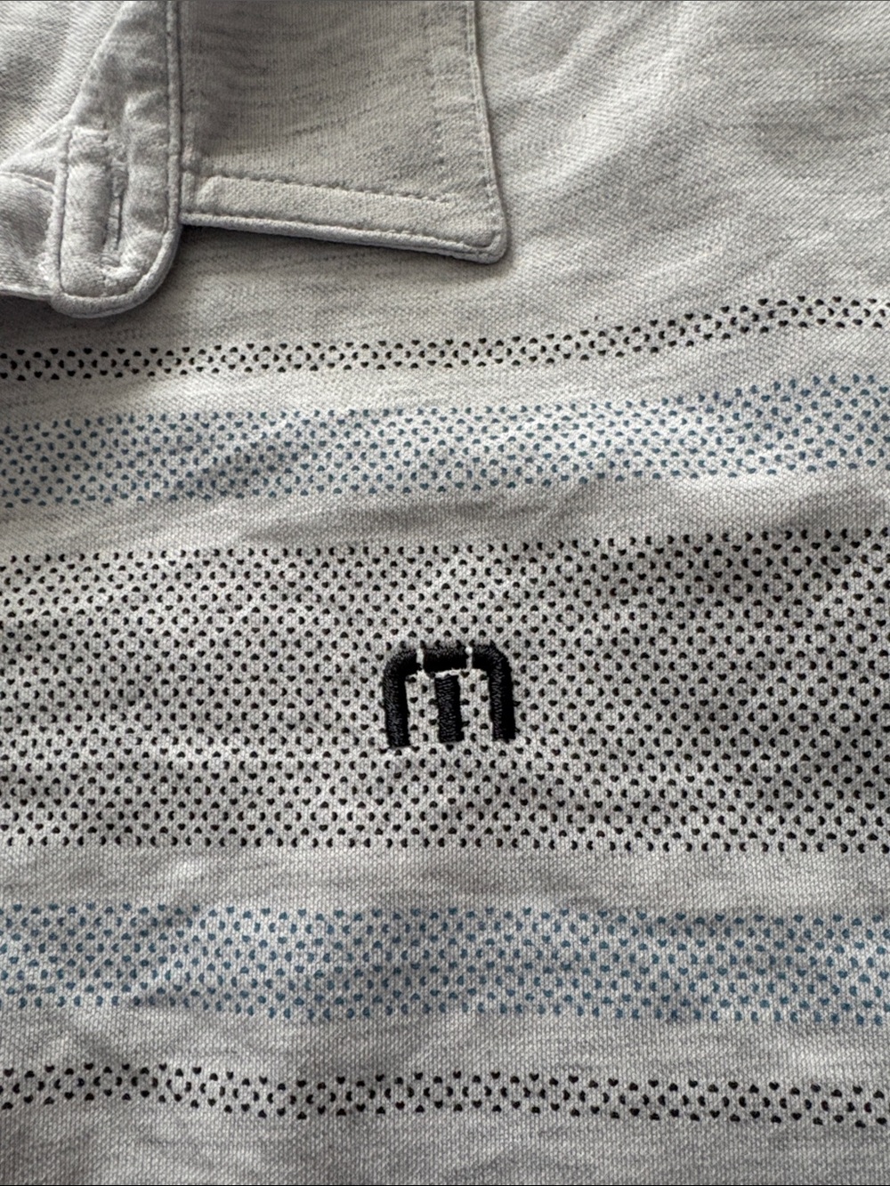 TravisMathew Men’s Heather Gray Polo with Subtle Chest Logo - Picture 2 of 7